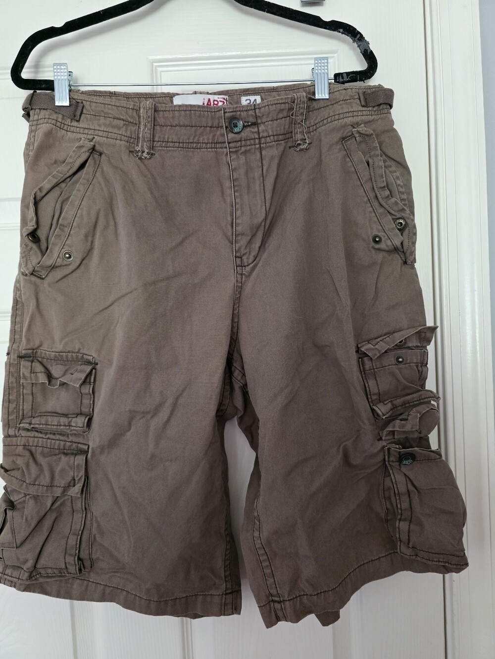 Aeropostale Cargo Shorts Mens 34  Brown 100% Cotton Utility Y2k Streetwear